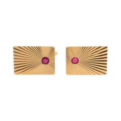 Tiffany & Co. Yellow Gold and Ruby Cufflinks