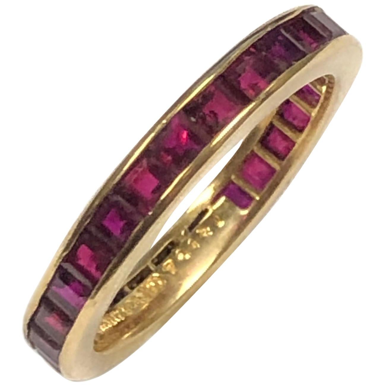 Tiffany & Co. Yellow Gold and Ruby Eternity Band Ring