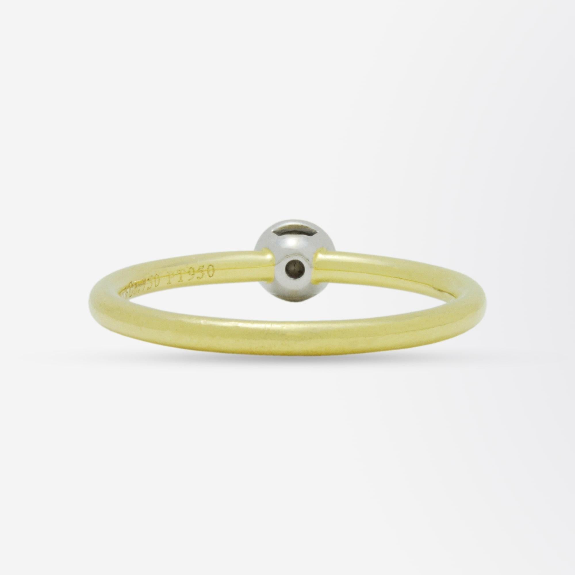 Tiffany & Co. Yellow Gold and Solitaire Diamond Ring In Good Condition In Brisbane City, QLD