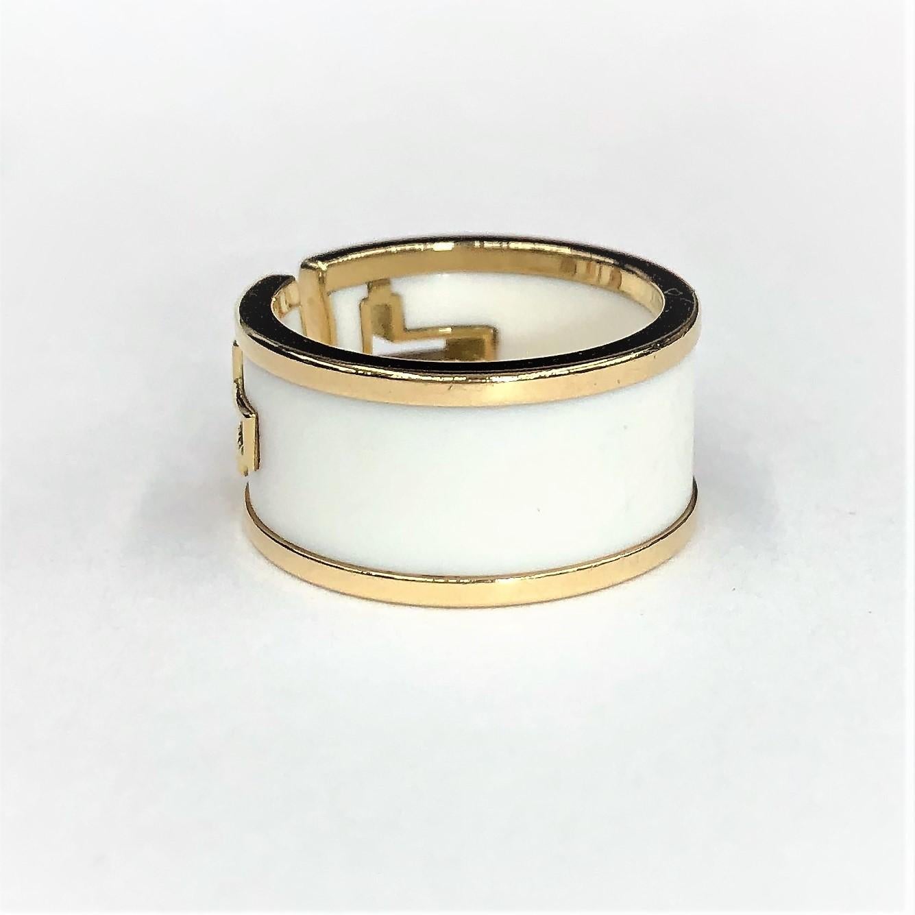 Women's or Men's Tiffany & Co. Yellow Gold and White Ceramic Band