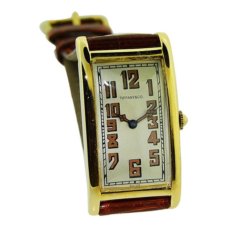 Tiffany and Co. Yellow Gold Art Deco International Watch Co. Rectangle ...