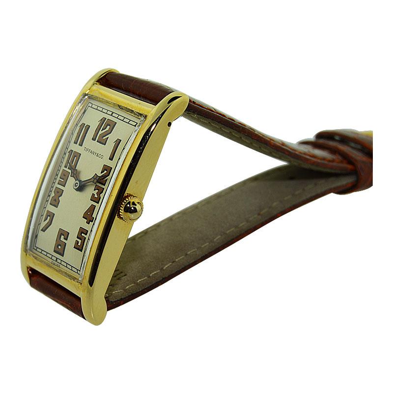 Tiffany & Co. 18Kt. Yellow Gold Art Deco International Watch Co. Rectangle Watch 2