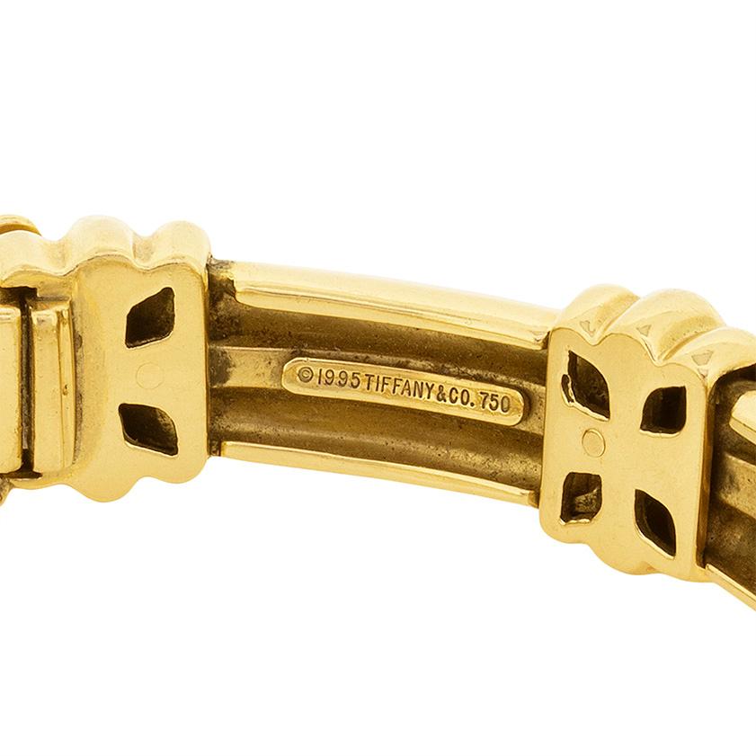 Modern Tiffany & Co Yellow Gold Atlas Bracelet, c.1990s For Sale