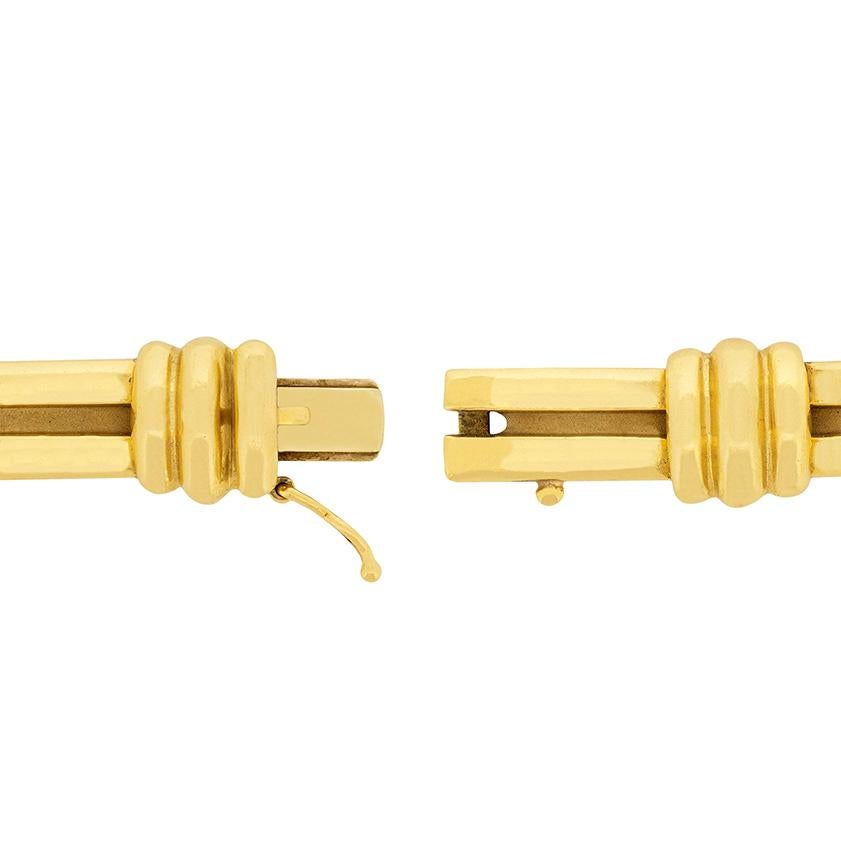 Tiffany & Co Yellow Gold Atlas Bracelet, c.1990s In Good Condition For Sale In London, GB