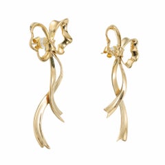 Tiffany & Co. Yellow Gold Bow Drop Earrings