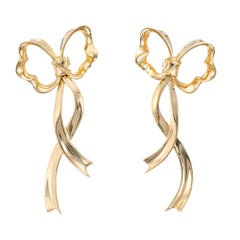 Tiffany & Co. Yellow Gold Bow Drop Earrings