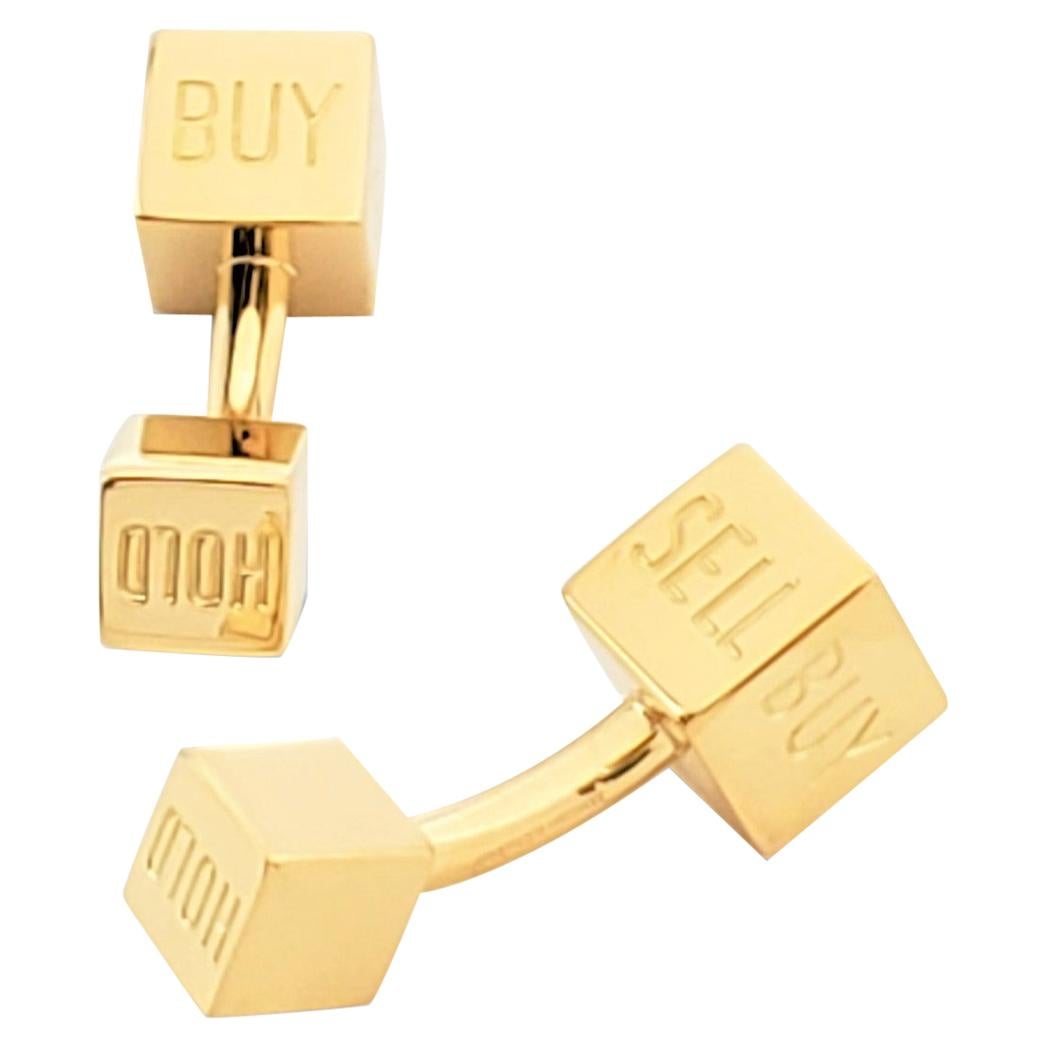 Tiffany & Co. Yellow Gold 'Buy, Sell or Hold' Cufflinks