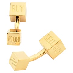 Tiffany & Co. Yellow Gold 'Buy, Sell or Hold' Cufflinks