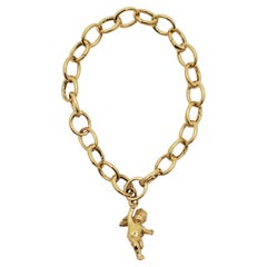 Used Tiffany & Co. Yellow Gold Charm Bracelet with Cherub Charm