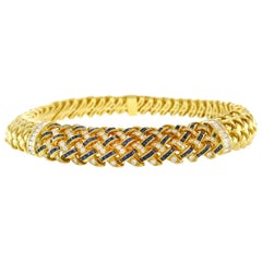 Tiffany & Co. Yellow Gold Collar Necklace Choker with Diamond Sapphire