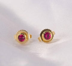 Tiffany & Co. Yellow Gold Color By The Yard Elsa Peretti Ruby Earrings 62632828