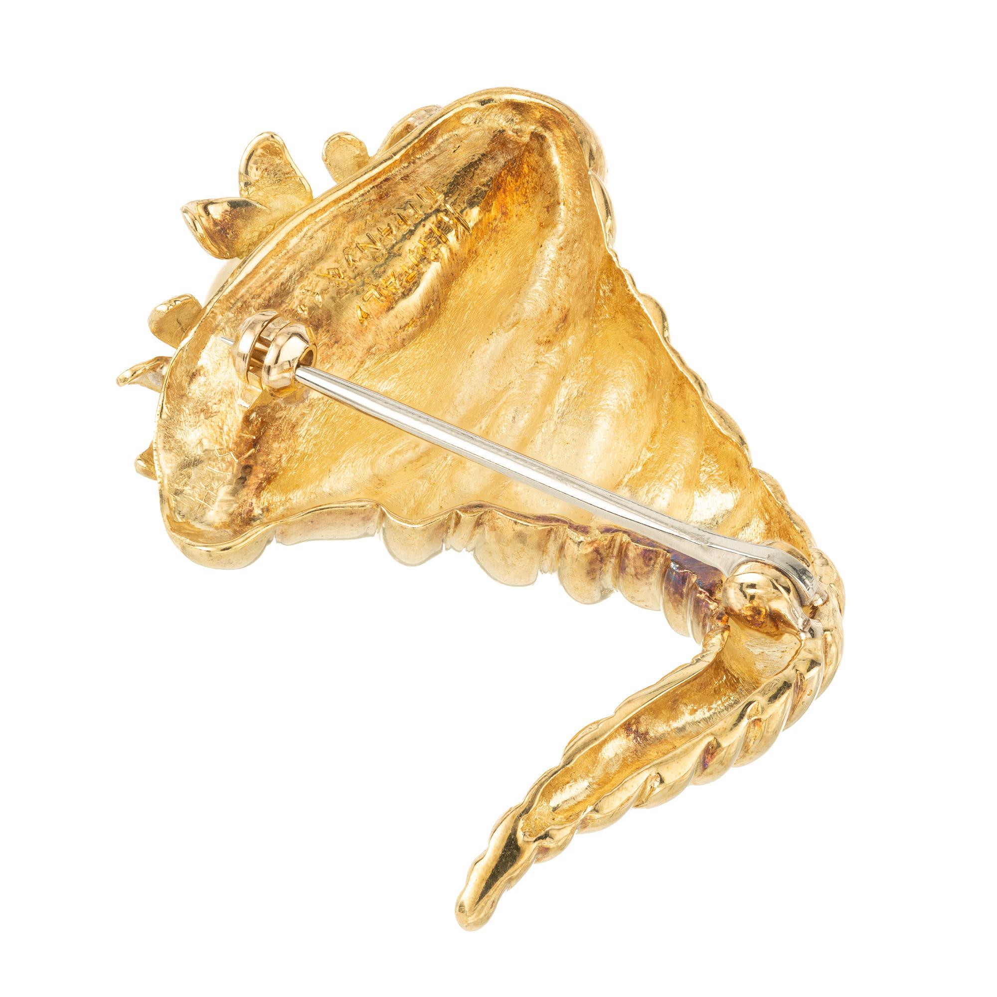 De las mujeres Tiffany & Co. Broche Cornucopia de oro amarillo en venta