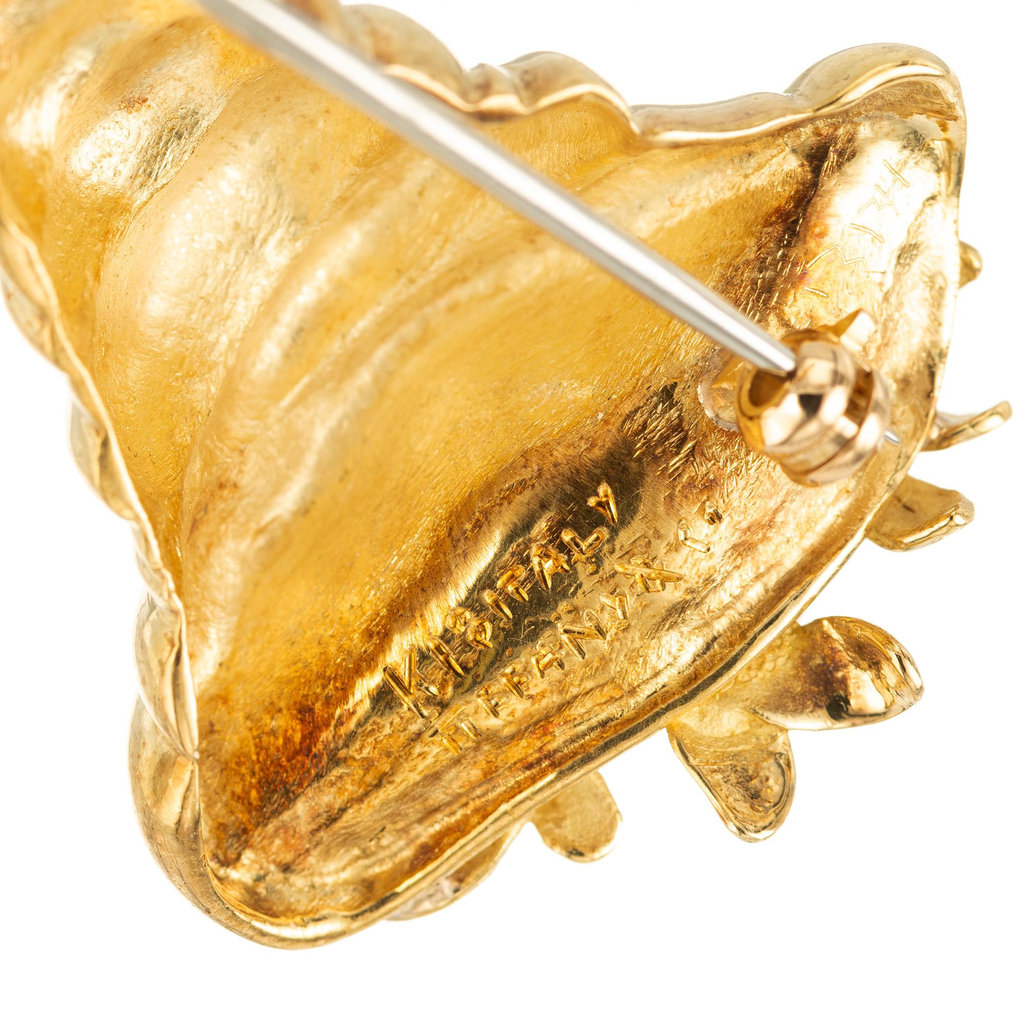 Tiffany & Co. Broche Cornucopia de oro amarillo en venta 1