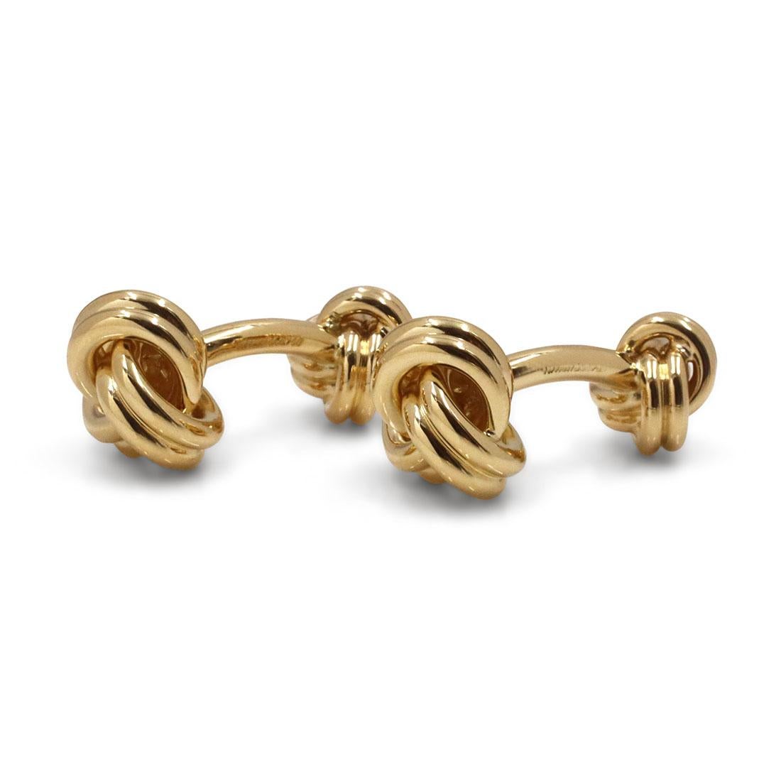 Tiffany & Co. Yellow Gold Cuff Links In Excellent Condition In New York, NY