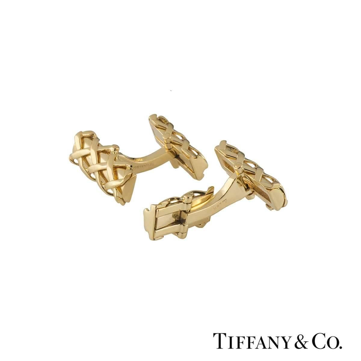 Tiffany & Co. Yellow Gold Cufflinks In Excellent Condition In London, GB