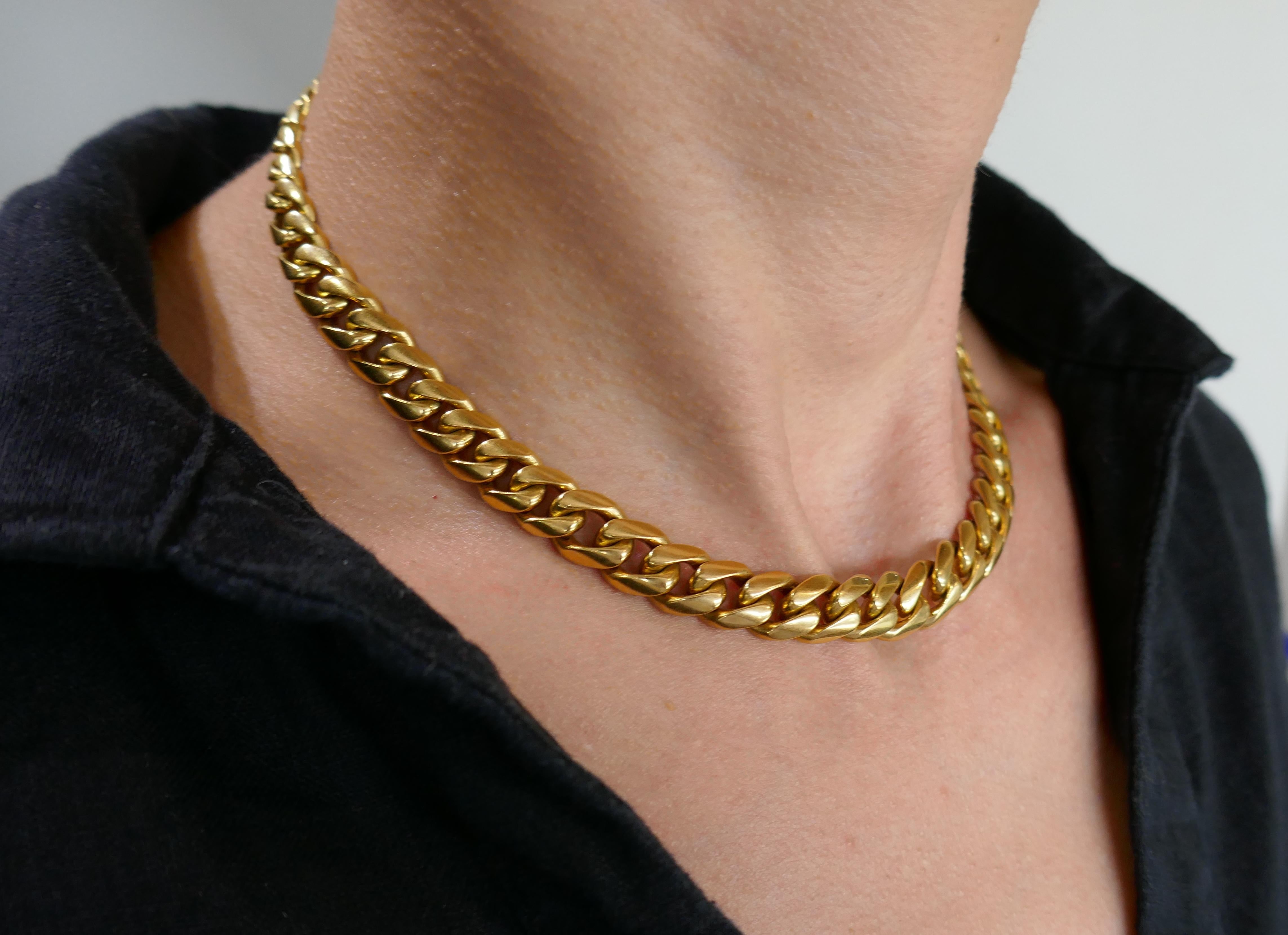 Tiffany & Co. Yellow Gold Curb Link Chain Necklace, 1970s 3