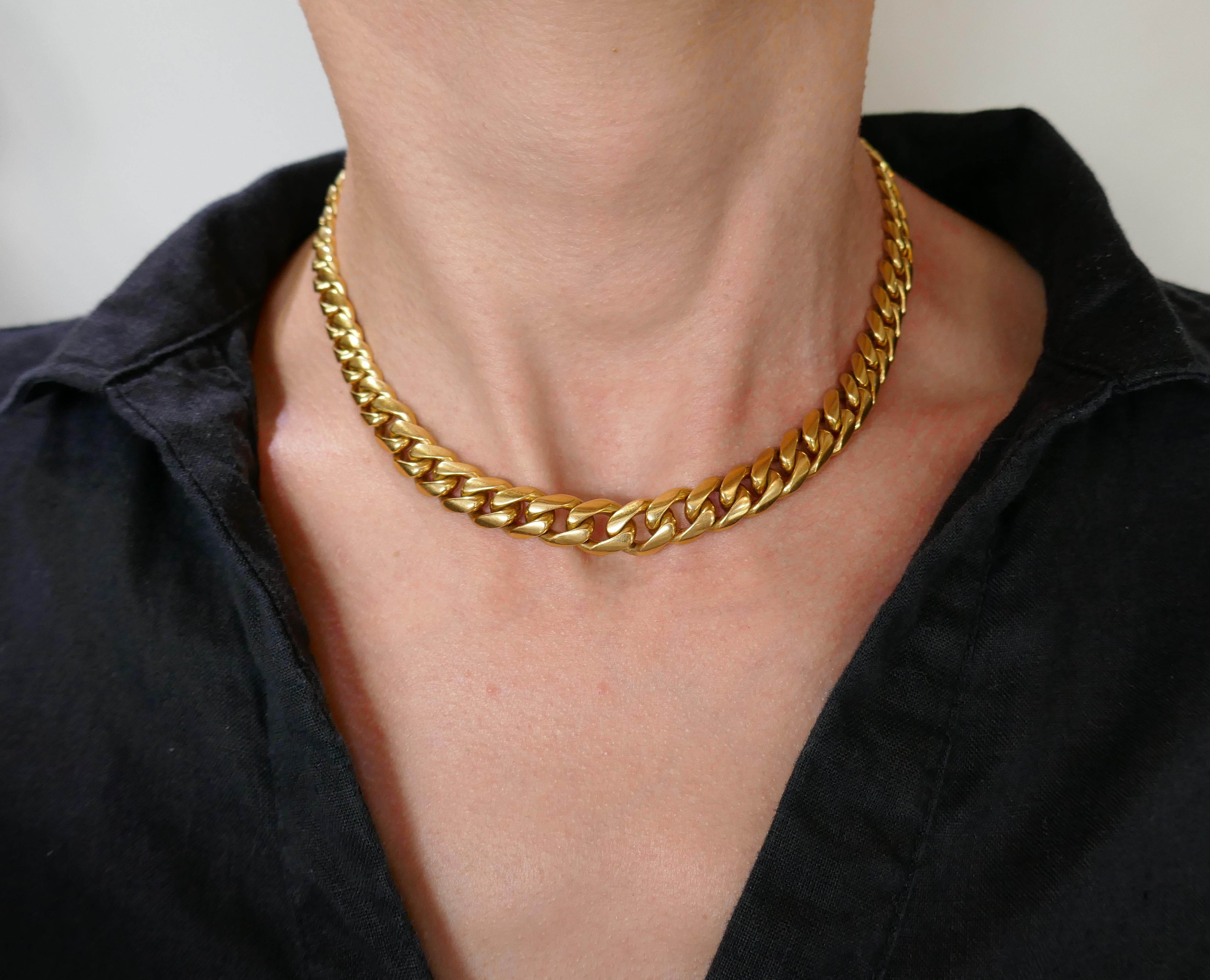 Tiffany & Co. Yellow Gold Curb Link Chain Necklace, 1970s 2