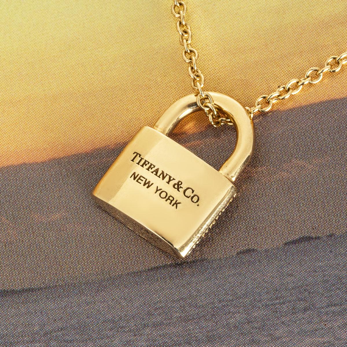 Round Cut Tiffany & Co. Yellow Gold Diamond Bag Pendant 0.34ct TDW For Sale