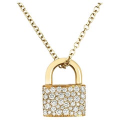 Tiffany & Co. Yellow Gold Diamond Bag Pendant 0.34ct TDW
