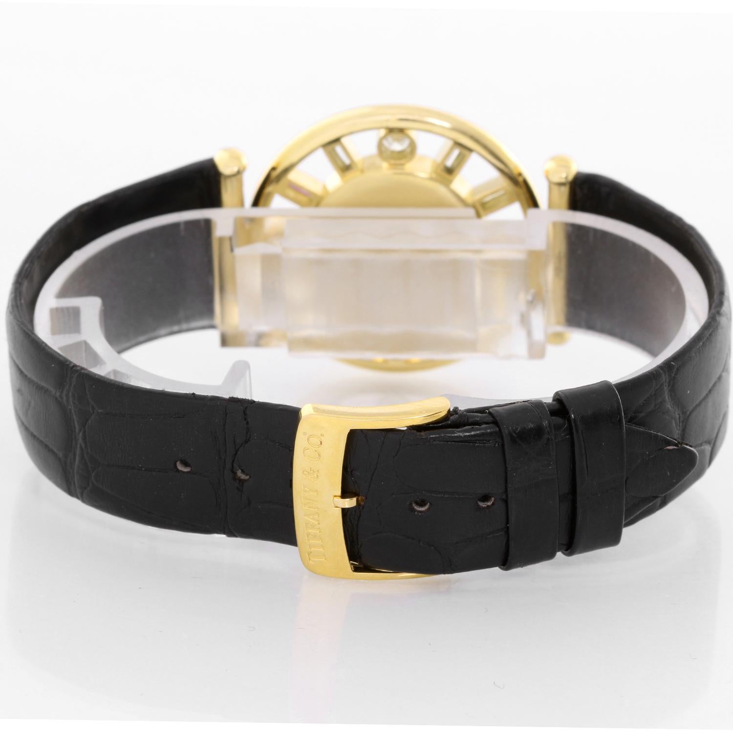 Tiffany & Co. Yellow Gold Diamond Classique Quartz Wristwatch In Excellent Condition In Dallas, TX
