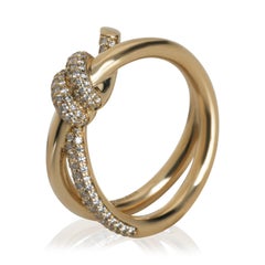 Tiffany & Co. Yellow Gold Diamond Double Row Knot Ring