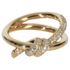 Tiffany & Co. Yellow Gold Diamond Double Row Knot Ring