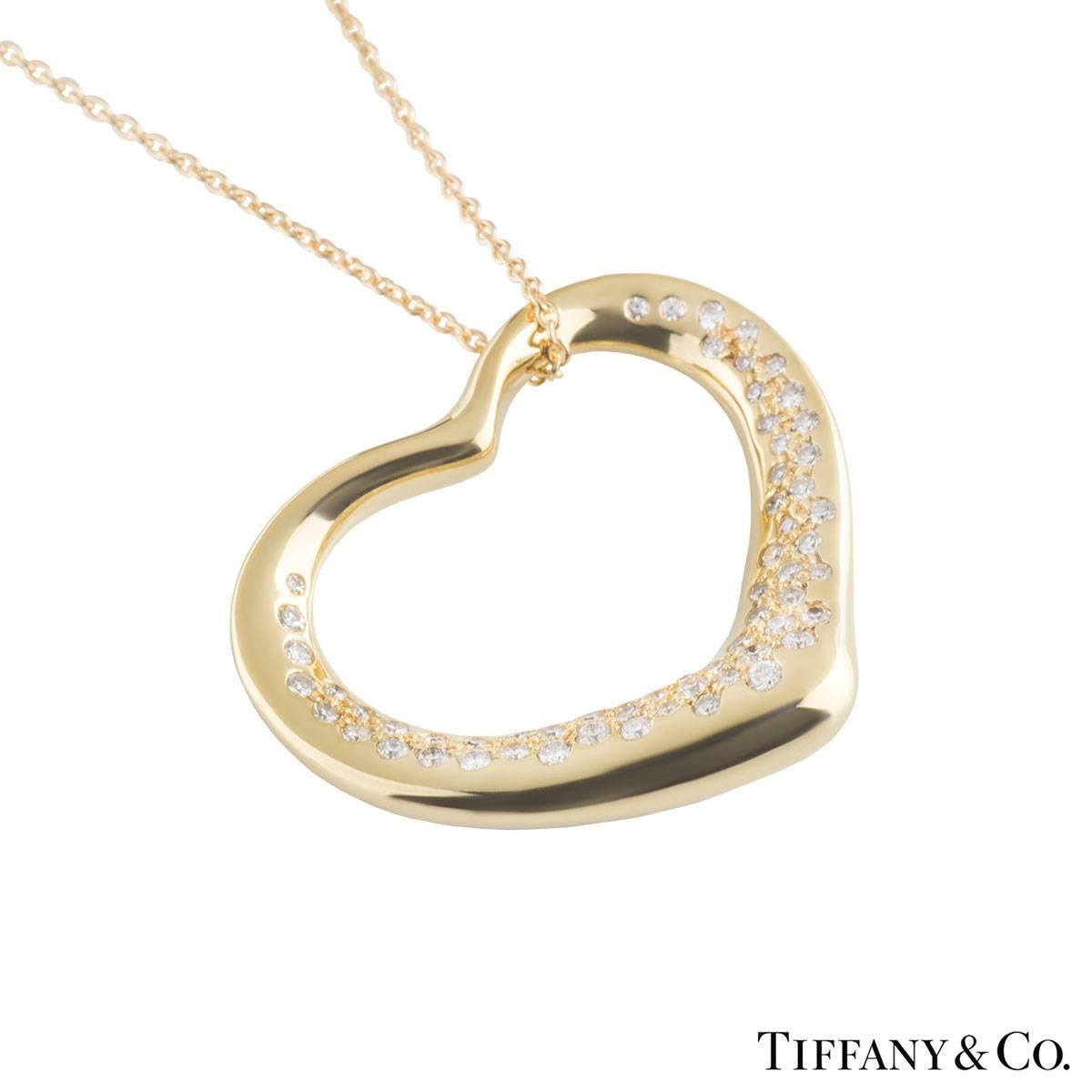 Tiffany & Co. Yellow Gold Diamond Elsa Peretti Necklace  In Excellent Condition In London, GB