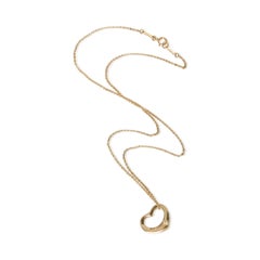 Tiffany & Co. Yellow Gold Diamond Elsa Peretti Open Heart Pendant