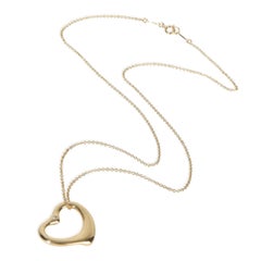 Tiffany & Co. Yellow Gold Diamond Elsa Peretti Open Heart Pendant