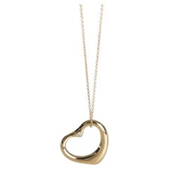 Tiffany & Co. Yellow Gold Diamond Elsa Peretti Open Heart Pendant