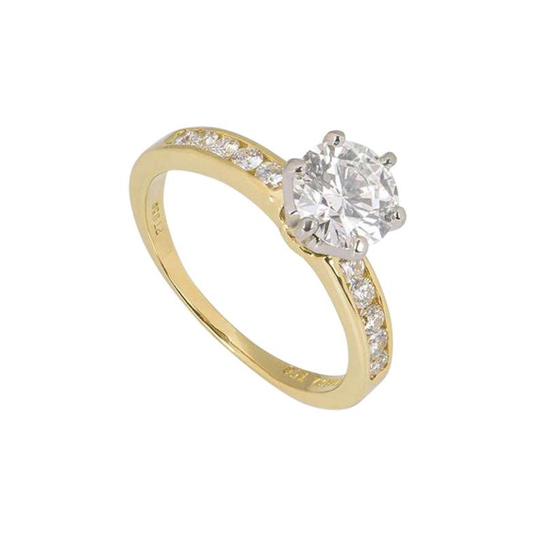 Tiffany and Co. Yellow Gold Diamond Engagement Ring 1.08 Carat GIA  Certified at 1stDibs | engagement rings yellow gold, engagement rings in  yellow gold, tiffany gold ring with diamonds
