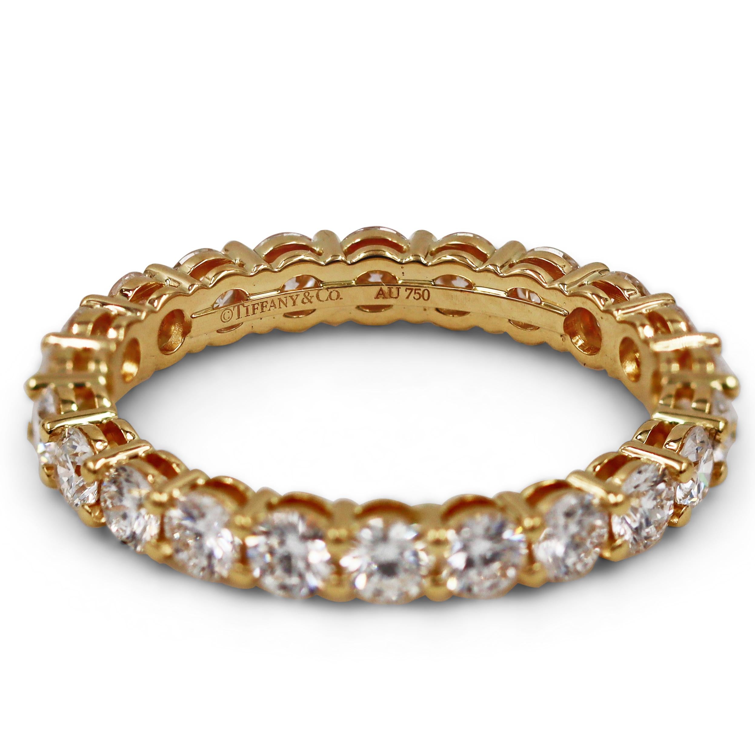 Tiffany & Co. Yellow Gold Diamond Eternity Band In Excellent Condition In New York, NY
