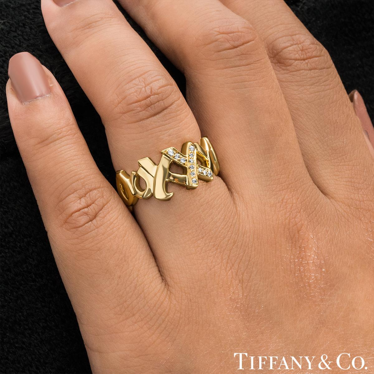Tiffany & Co. Suite aus Ohrringen und Ringen, Gelbgold Diamant Graffiti X im Angebot 4