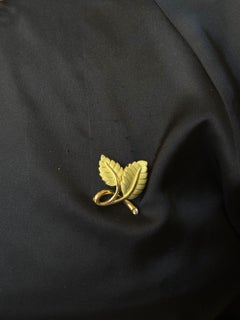 Tiffany & Co Yellow Gold Diamond Leaf Brooch