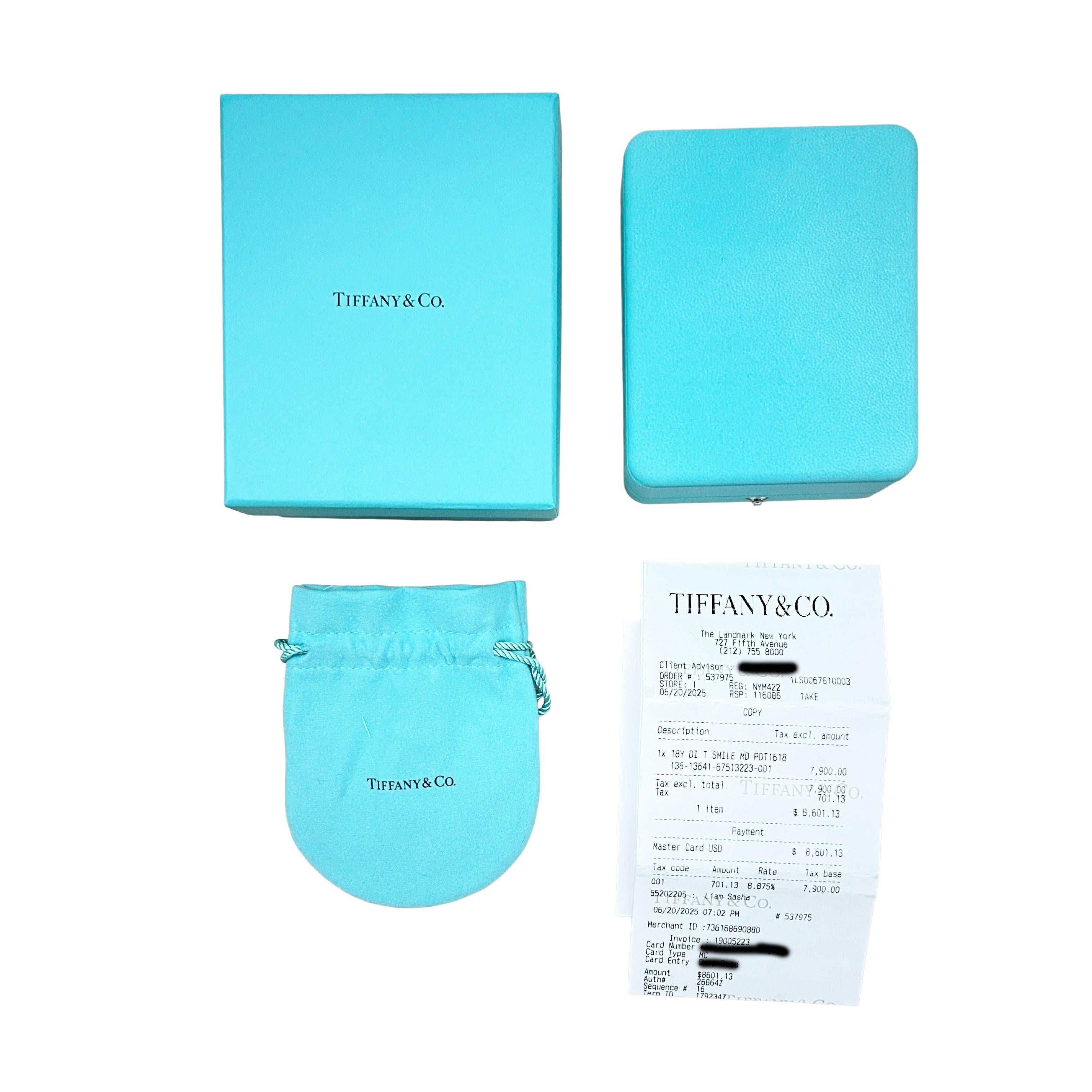 Tiffany & Co. Pendentif Tiffany T Smile en or jaune avec diamant de taille moyenne Pour femmes en vente