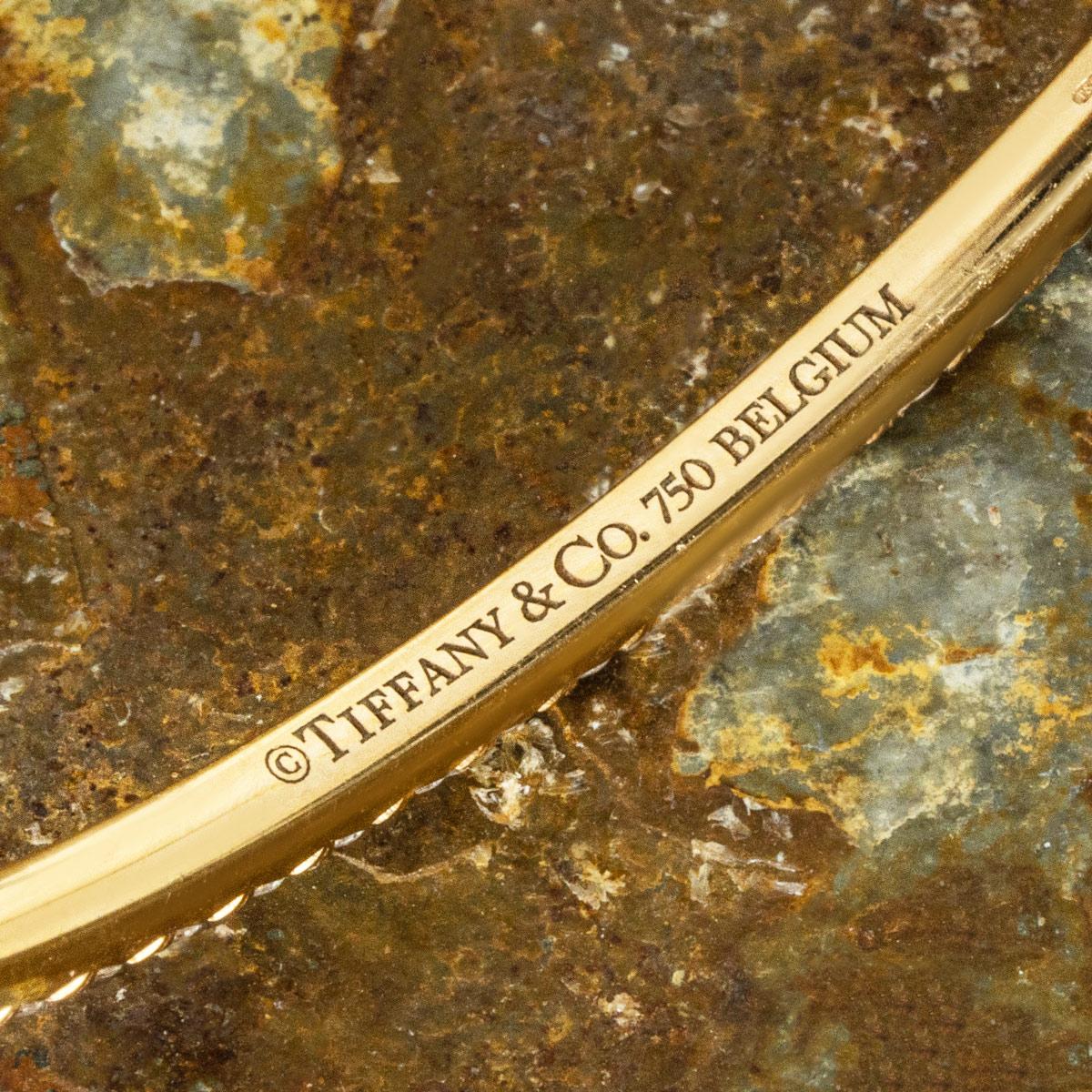 Taille ronde Tiffany & Co. Bracelet Metro en or jaune avec diamants en vente