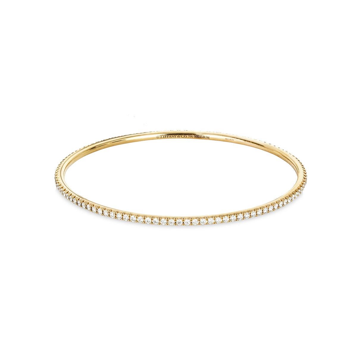 Tiffany & Co. Bracelet Metro en or jaune avec diamants Pour femmes en vente