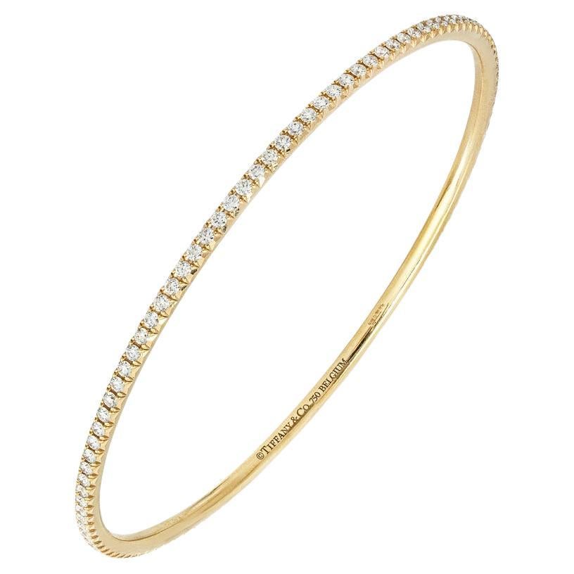 Tiffany & Co. Yellow Gold Diamond Metro Bangle