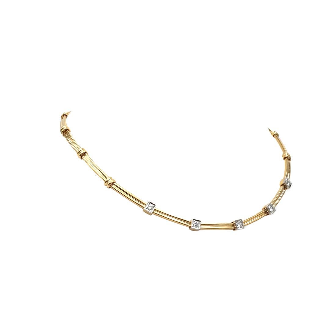 Tiffany & Co. Yellow Gold Diamond Necklace In Excellent Condition In New York, NY