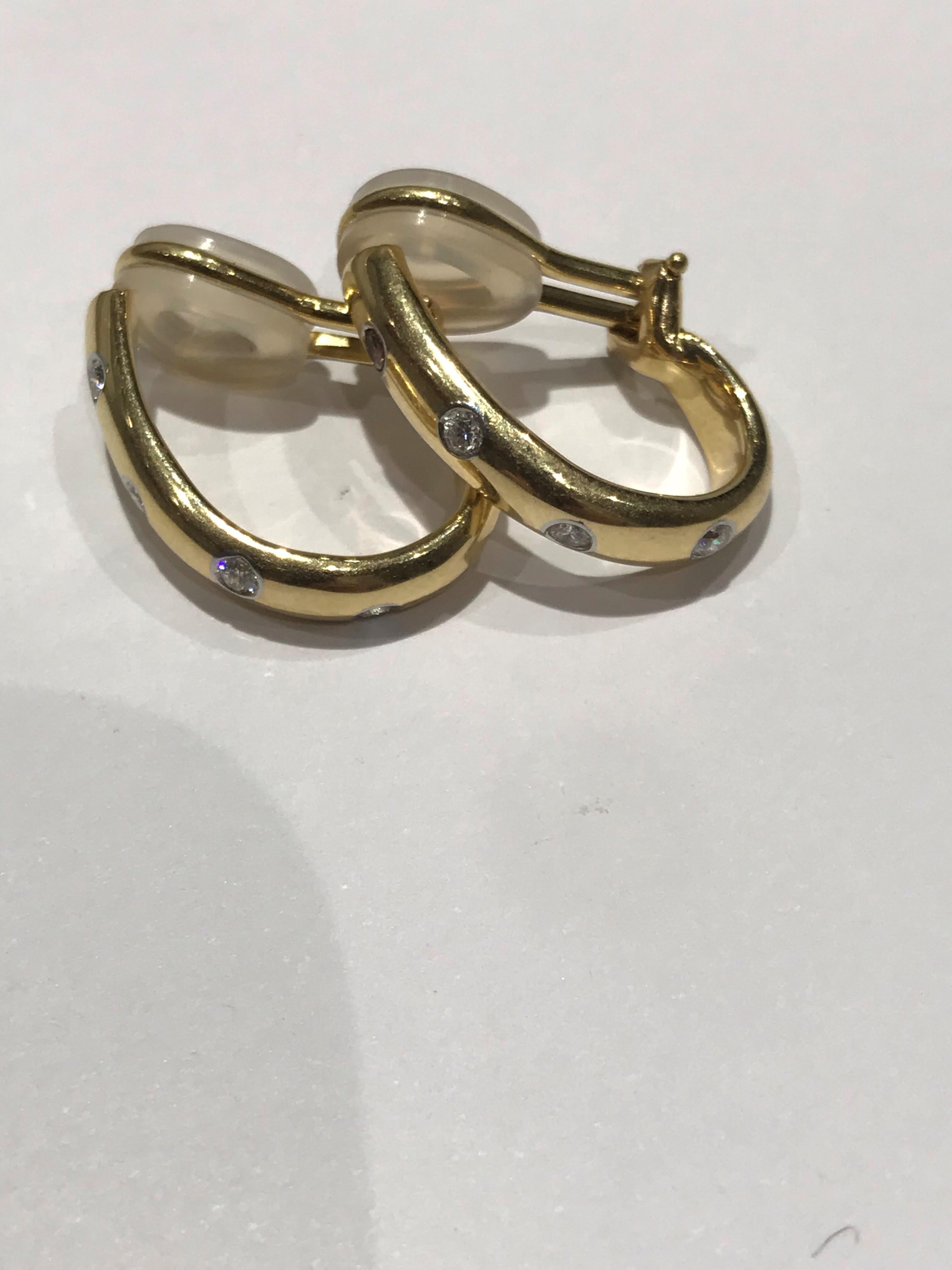 tiffany gold hoop earrings with diamonds