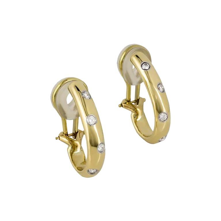Tiffany & Co. Yellow Gold Diamond Set Etoile Earrings
