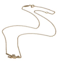 Tiffany & Co. Yellow Gold Diamond Small Model Knot Necklace