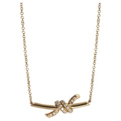 Tiffany & Co. Yellow Gold Diamond Small Model Knot Necklace