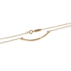 Tiffany & Co. Yellow Gold Diamond Small Model Tiffany T Necklace