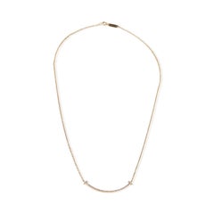 Tiffany & Co. Yellow Gold Diamond Small Model Tiffany T Smile Necklace