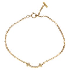 Tiffany & Co. Yellow Gold Diamond Tiffany T Smile Bracelet