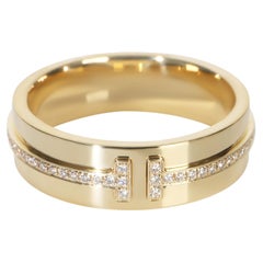 Tiffany & Co. Yellow Gold Diamond Tiffany T Wide Ring