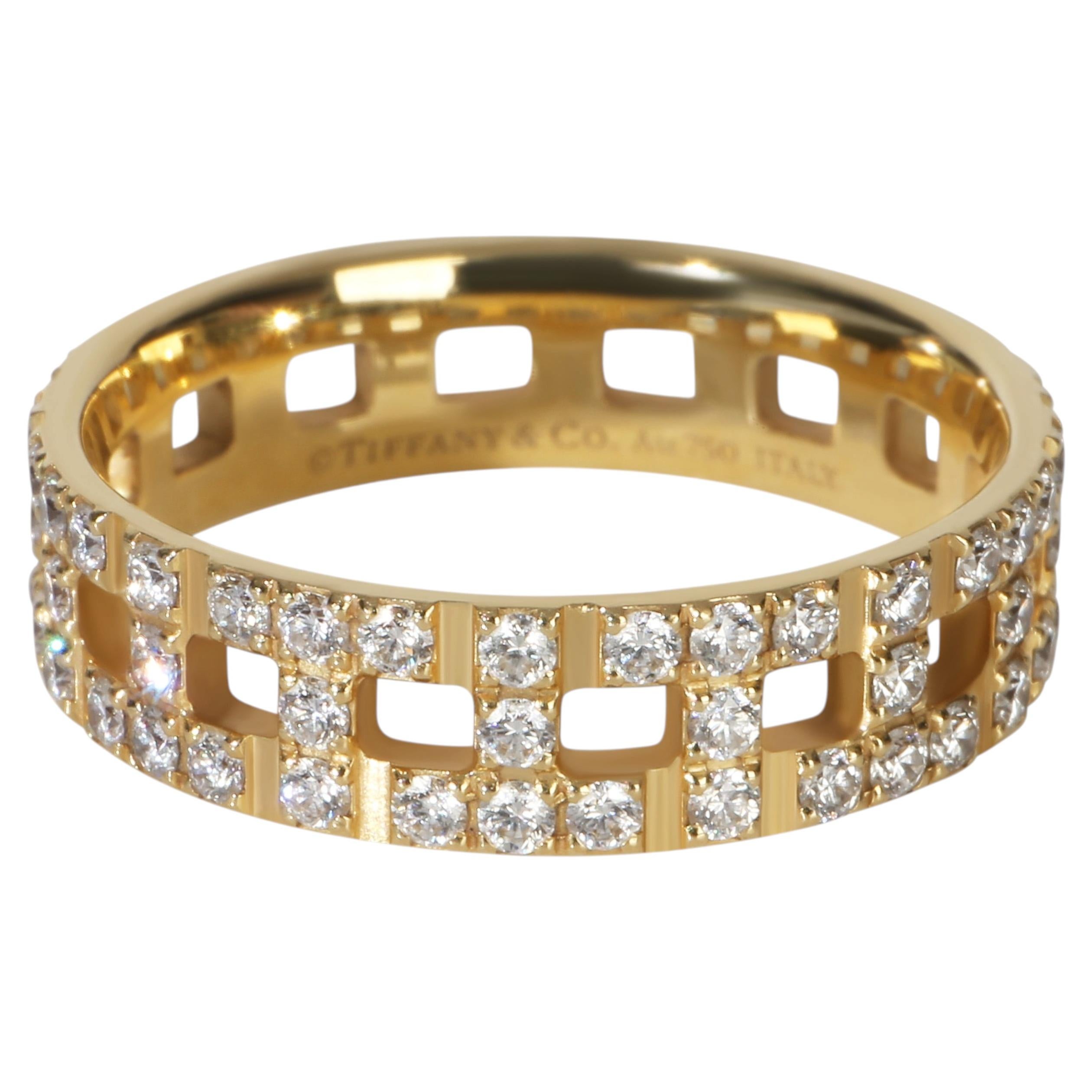 Tiffany & Co. Yellow Gold Diamond Tiffany T Wide Ring