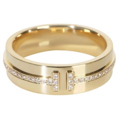 Tiffany & Co. Yellow Gold Diamond Tiffany T Wide Ring