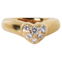 Tiffany & Co. Yellow Gold Diamond Vintage Heart Ring